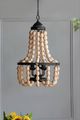 A & B Home Beige Large Beaded 4-Light Chandelier-3