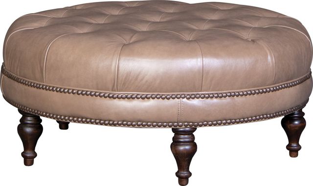 Mayo Customizable Leather Round Ottoman-0