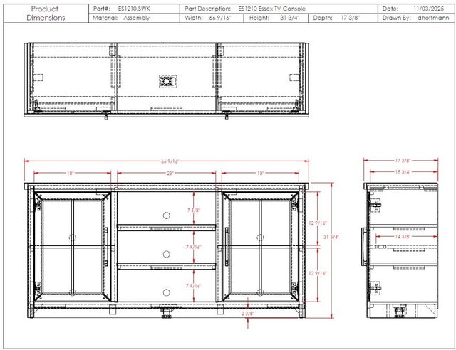Legends Home Essex Seal Skin/Whiskey 67" TV Console-2