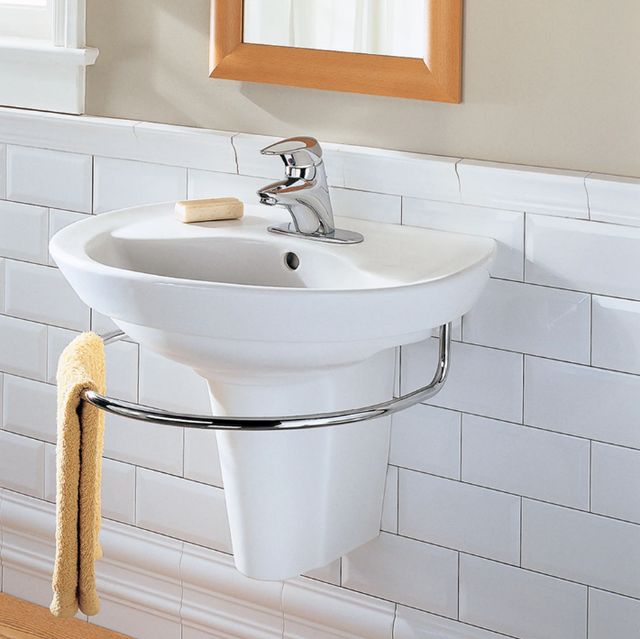 American Standard Ravenna White Center Hole Only Wall-Hung Sink and Semi-Pedestal Leg Combination-1