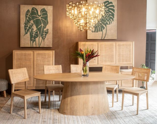 Home Trends & Design Casablanca Natural White Dining Table-2