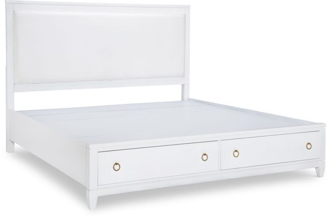 Legacy Classic Summerland White California King Upholstered Panel Storage Bed-3