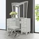 Michael Amini® Melrose Plaza Dove/Stainless Steel Vanity Bench-1