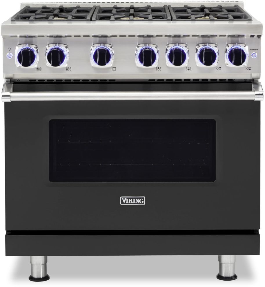 Viking® 7 Series 36" Cast Black Pro Style Natural Gas Range
