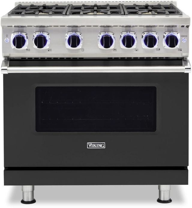 Viking® 7 Series 36" Cast Black Pro Style Natural Gas Range-0