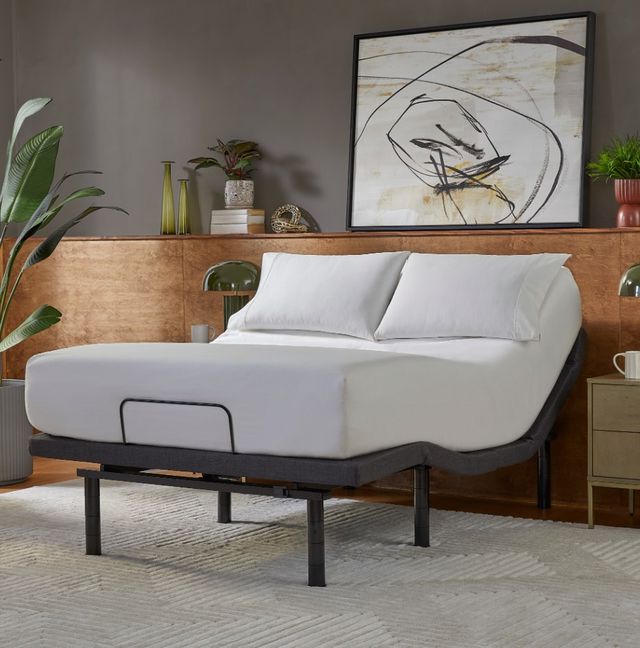 senior man resting in an adjustable bed with legs elevated