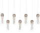 Currey & Company Medusa Antique Nickel/Silver Rectangular Multi-Drop Pendant Lighting-0