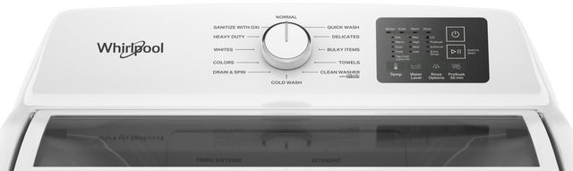 Whirlpool® 4.3 Cu. Ft. White Impeller Top Load Washer with Quick Wash Cycle and Soft Close Glass Lid-2