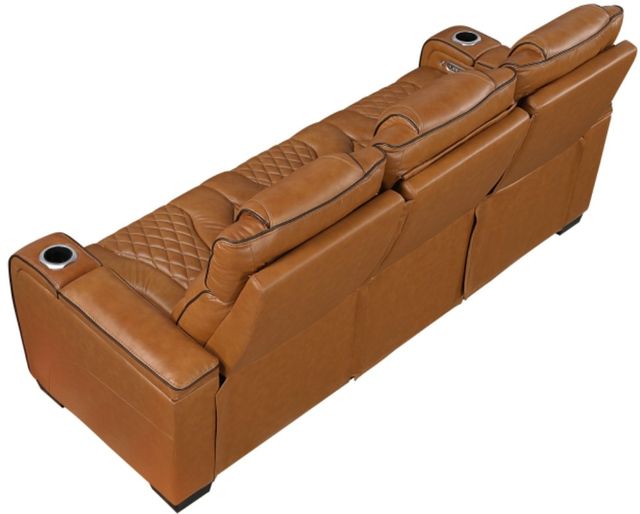 Homelegance® Apex Brown Double Power Reclining Sofa with Center Drop-Down Cup Holders-4