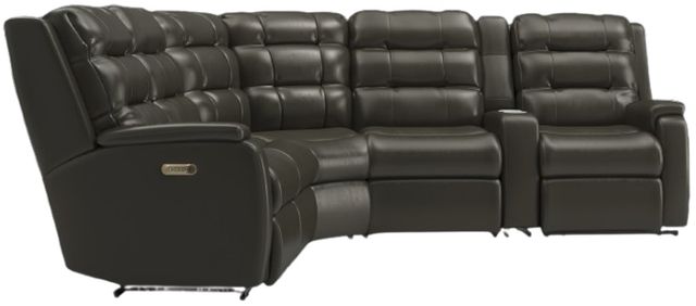 Flexsteel® Customizable Arlo 6-Piece Leather Power Reclining Sectional with Power Headrests -0