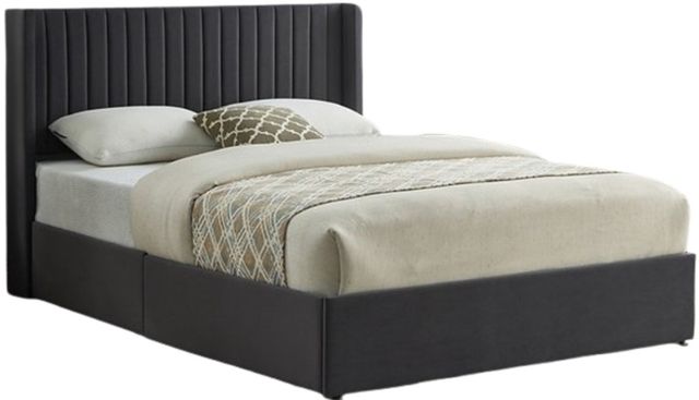 IFDC Gray Youth Double Platform Storage Bed-0