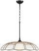 Uttermost® Lakeside Matte Black/Saddle Brown 1-Light Indoor-Outdoor Pendant-4