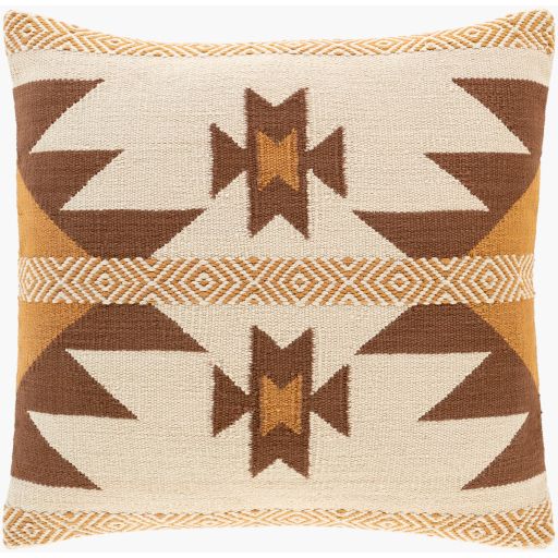 Surya Nobility Dark Brown 22"x22" Toss Pillow with Polyester Insert-0
