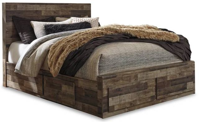 Benchcraft® Derekson 4-Piece Multi Gray Queen Storage Panel Bed Set-1