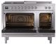 Ilve® Nostalgie II Noblesse 48'' Stainless Steel Pro Style Dual Fuel Range with Chrome Trim-2