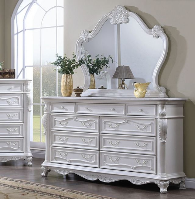Furniture of America® Cremona 4-Piece White Queen Bedroom Set-3