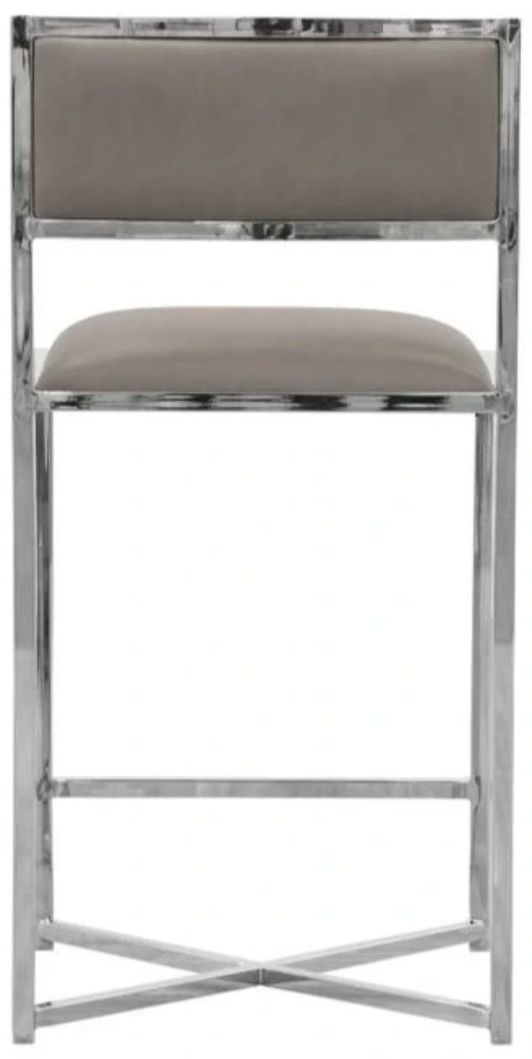 Modus Furniture Amalfi Chrome/Taupe X-Base Counter Stool-3