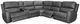 Flexsteel® Linden 6-Piece Charcoal Leather Power Reclining Sectional with Power Headrests and Lumbar-5
