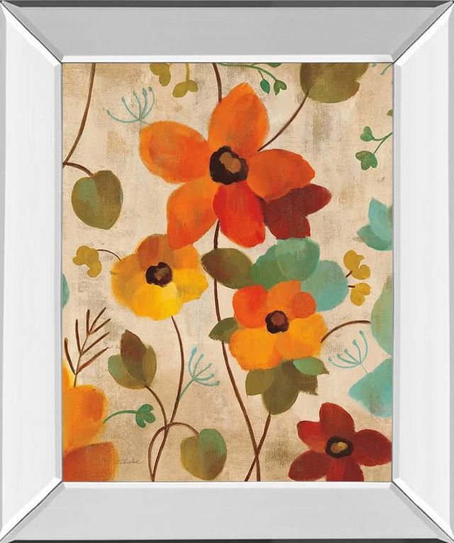 Classy Art Vibrant Embroidery IIl by Silvia Vassileva Mirror Framed Wall Art-0