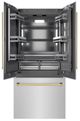 ZLINE Autograph Edition 36 in. 19.6 Cu. Ft. Stainless Steel Built In Bottom Freezer Refrigerator with Polished Gold Accents-1