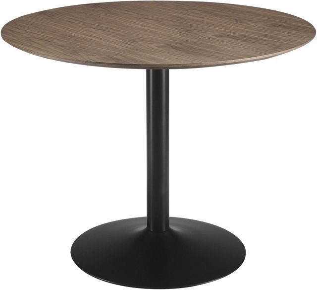 Coaster® Cora Walnut Round Dining Table with Black Base-0