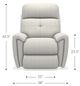 La-Z-Boy® Douglas Charcoal Leather Power Wall Recliner with Headrest-5