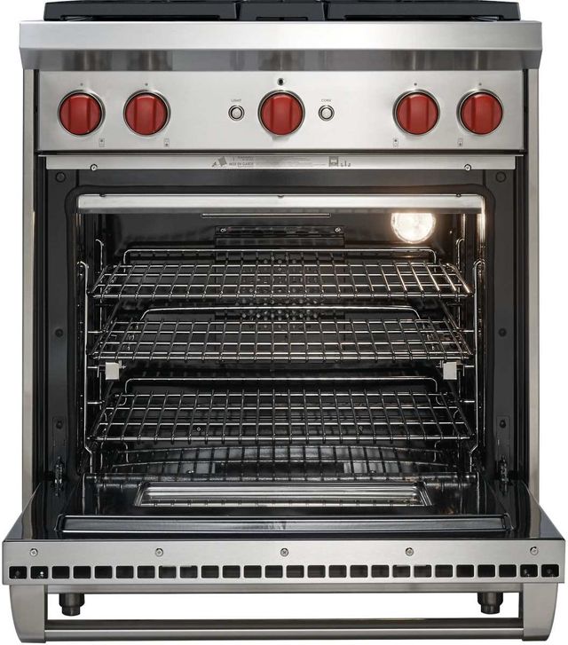 Wolf® 30" Stainless Steel Pro Style Natural Gas Range-1