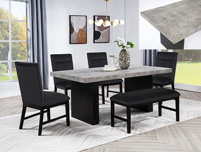 Crown Mark Sebastian Black Dining Bench-1