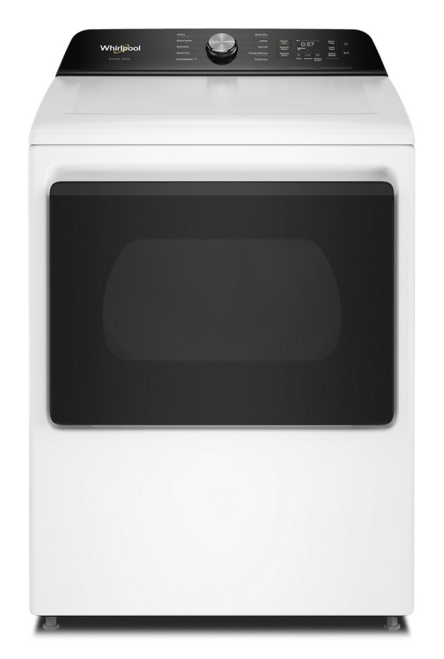 Whirlpool® 7.5 Cu. Ft. White Vented Electric Dryer with Steam Iron and AI Dry-0