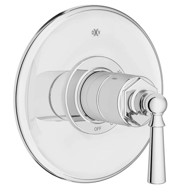 DXV Oak Hill® Polished Chrome Single Handle Pressure Balance Valve Trim Only with Lever Handle-0
