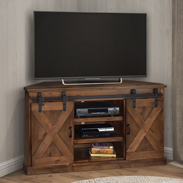 Legends Home Farmhouse Aged Whiskey 56" Corner TV Console-1