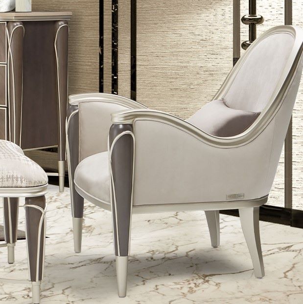 Michael Amini® Villa Cherie Hazelnut/Porcini Accent Chair-1