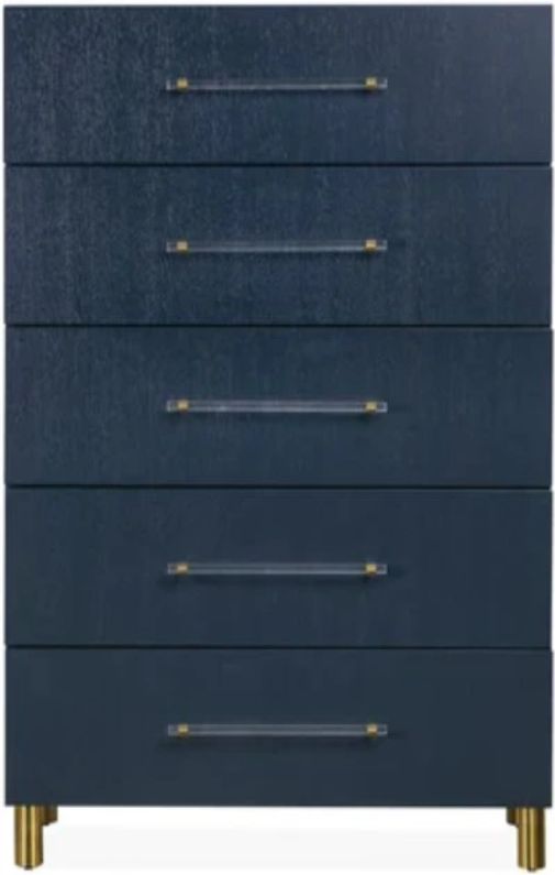 Modus Furniture Argento Burnished Brass/Navy Blue Chest-2