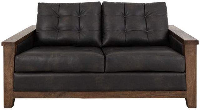 International Furniture Direct Walnut Black/Lacquer Reddish Brown Loveseat-1