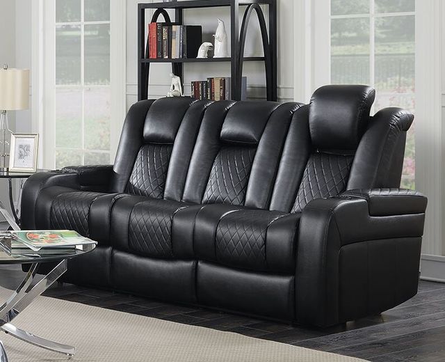 Coaster® Delangelo Black 2 Piece Power Reclining Living Room Set-3