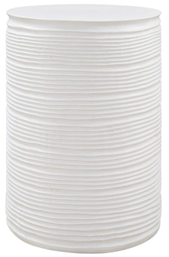 Uttermost® Borderline White Drum Table-0