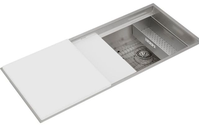 Elkay Circuit Chef® Workstation Stainless Steel 46" x 21" Single Bowl Undermount Sink Kit with White Polymer Boards-0