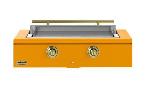 Caliber™ Rockwell Social 42" Saffron Built-In Liquid Propane Outdoor Griddle with Brass Hardware-0