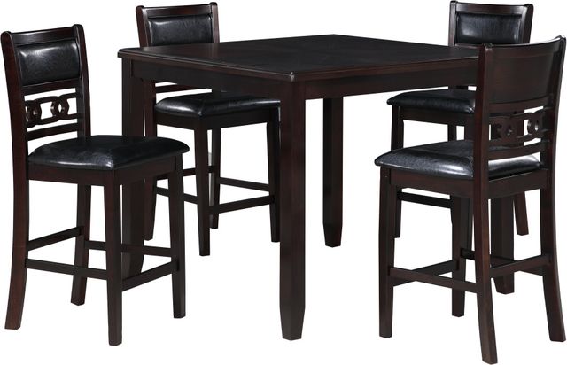 New Classic® Home Furnishings Gia 5-Piece Ebony Square Counter Height Dining Set-0