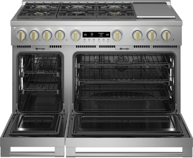 Monogram® Statement Collection 48" Stainless Steel Pro Style Slide In Dual Fuel Natural Gas Range-5
