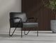 International Furniture Direct Lotus Black/Blacksmithing Matte Black Arm Chair-1