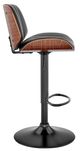 Armen Living Brock Black/Walnut Adjustable Bar Stool-1