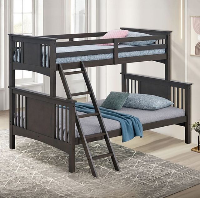 Furniture of America® Spring Creek Stain Gray Twin/Full Bunk Bed-1