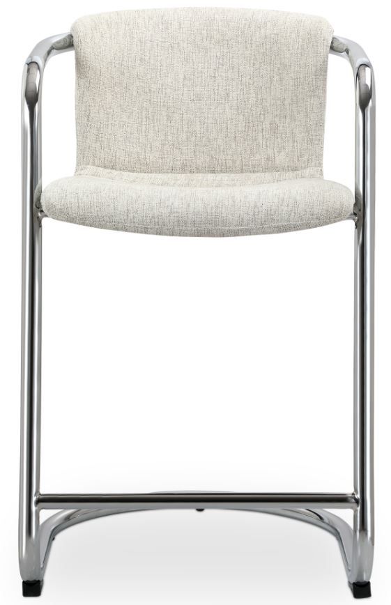 Moe's Home Collection Freeman 2-Piece Blended Cream/Chrome Frame Counter Stool Set-1