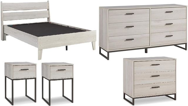 Signature Design by Ashley® Socalle 5-Piece Natural Full Youth Platform Bed Set-0