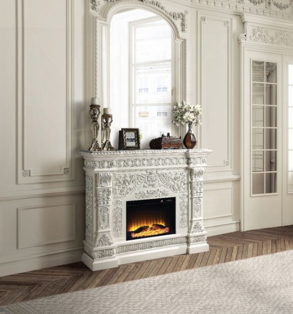 ACME Furniture Vanaheim Antique White Fireplace-1