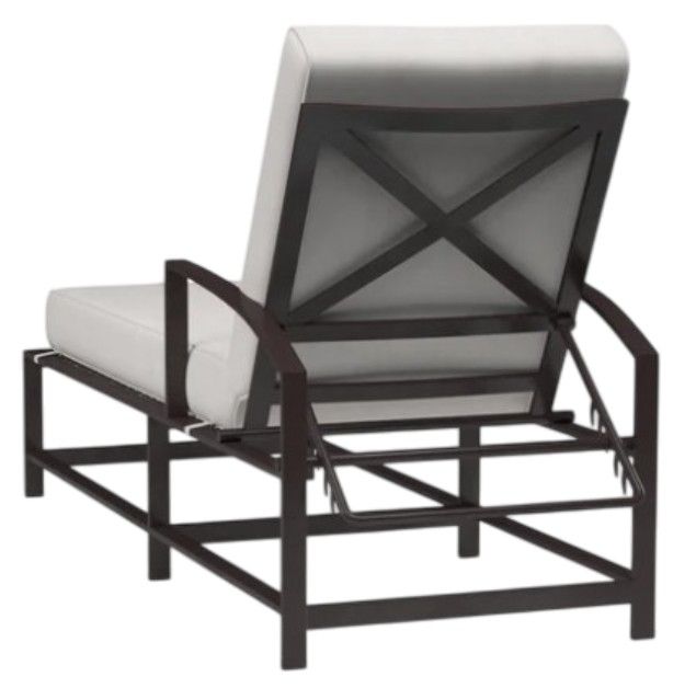 Sunset West La Jolla Espresso Aluminum Outdoor Chaise Lounge with Canvas Flax Cushion-2