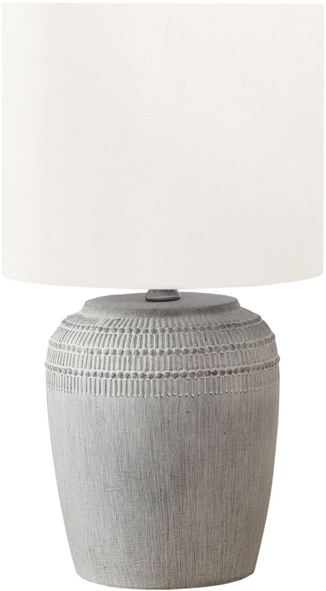 Monarch Specialties Inc. Grey Ceramic Table Lamp -0