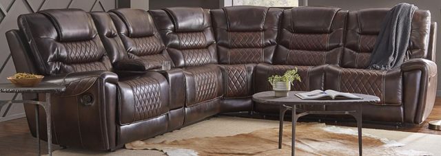 Corinthian Furniture Mcgregor 3-Piece Brown/Tobacco Power Reclining Sectional-0