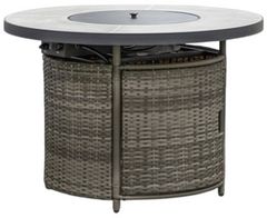 Furniture of America® Barbuda Gray Polyrattan/Steel Outdoor Fire Pit Table